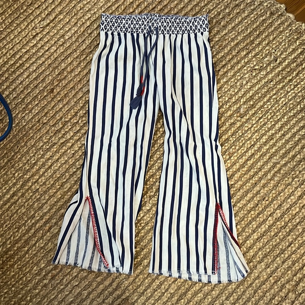 Linen Striped Beach Pants